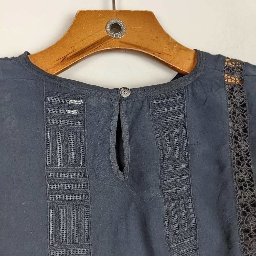 Aritzia Wilfred Black Peasant Top X Small - Picture 7 of 8